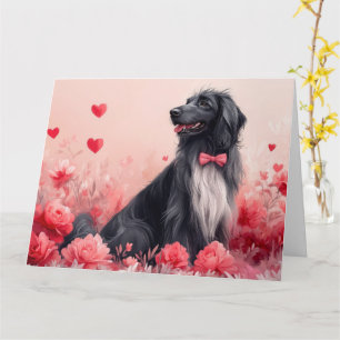 Afghanisches Hund mit Rose - Valentinstag Karte