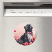 Afghanisches Hund mit Rose - Valentinstag Magnet (In Situ (Geschirrspüler))