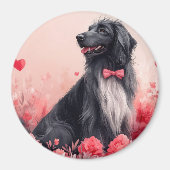 Afghanisches Hund mit Rose - Valentinstag Magnet (Vorne)