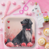 Afghanisches Hund mit Rose - Valentinstag Pappteller (Party)