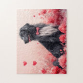 Afghanisches Hund mit Rose - Valentinstag Puzzle (Vertikal)