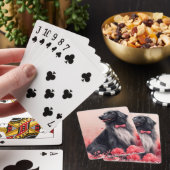 Afghanisches Hund mit Rose - Valentinstag Spielkarten (In Situ)