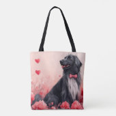 Afghanisches Hund mit Rose - Valentinstag Tasche (Rückseite)