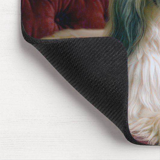 afghanisches Hund mit Santa Claus Hat Mousepad (Ecke)