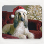 afghanisches Hund mit Santa Claus Hat Mousepad (Vorne)