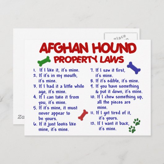 Afghanisches Landeigentumsrecht 2 Postkarte (Vorne/Hinten)