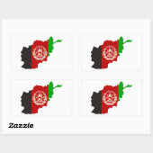 afghanisches Länderflaggensymbol Rechteckiger Aufkleber (Blatt)