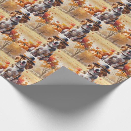 Afghanisches Landhaus im Herbst belebt Erntedank K Geschenkpapier (Ecke)