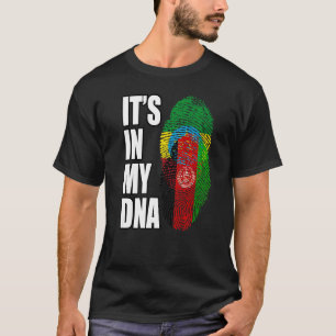 afghanisches und äthiopisches Mix-DNA-Flaggen T-Shirt