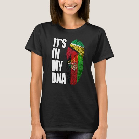 afghanisches und guyanisches Mix-DNA-Flaggen T-Shirt (Vorderseite)