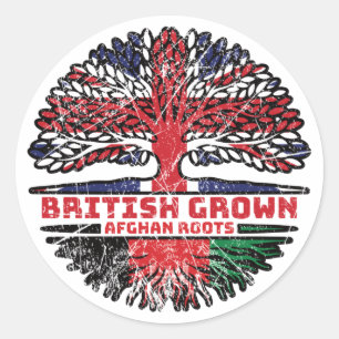 Afghanistan Afghan UK Vereinigtes Königreich Briti Runder Aufkleber