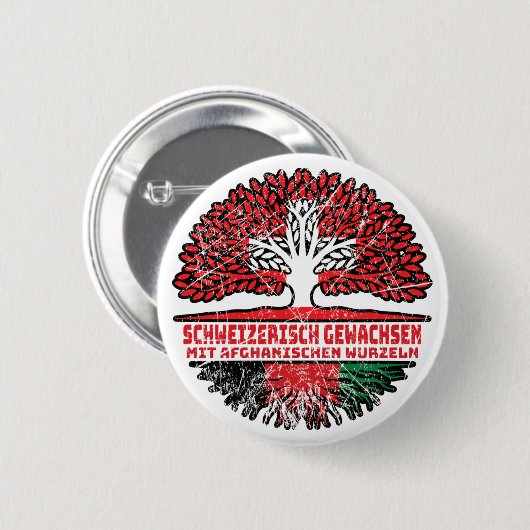 Afghanistan Afghanisch Schweizer Schweiz Baum Button (Vorne & Hinten)