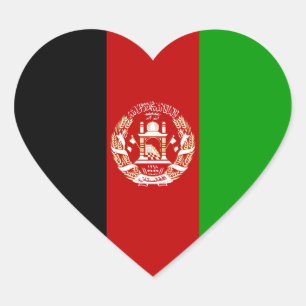 Afghanistan/afghanische/afghanische Herz-Flagge Herz-Aufkleber