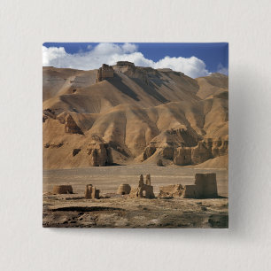 Afghanistan, Bamian-Tal. Antike Erdbauten Button