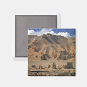 Afghanistan, Bamian Valley. Alte Erde Magnet (Vorderseite/Rückseite)
