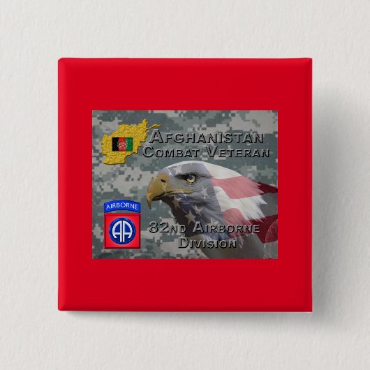 "Afghanistan Combat Veteran" - 82. Im Flugzeug Div Button (Vorderseite)
