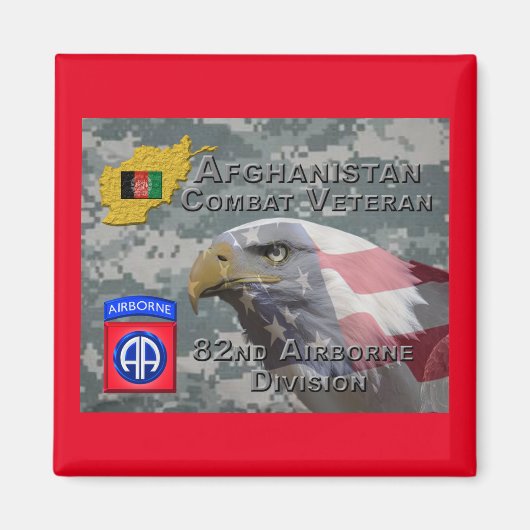 "Afghanistan Combat Veteran" - 82. Im Flugzeug Div Magnet (Vorne)