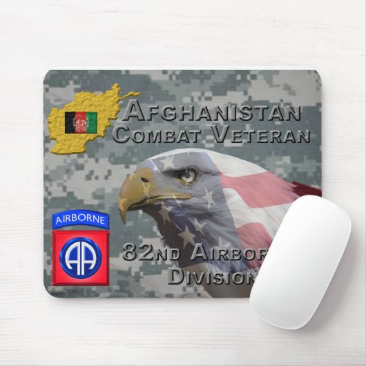 "Afghanistan Combat Veteran" - 82. Im Flugzeug Div Mousepad (Mit Mouse)