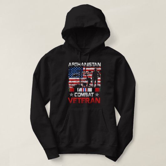 Afghanistan Combat Veteran Militär Hoodie (Design vorne)