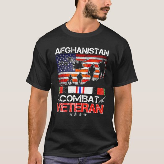 Afghanistan Combat Veteran Militär T-Shirt (Vorderseite)