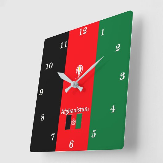 Afghanistan Designer Wall Clock Quadratische Wanduhr (Winkel)