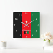 Afghanistan Designer Wall Clock Quadratische Wanduhr (Zuhause)