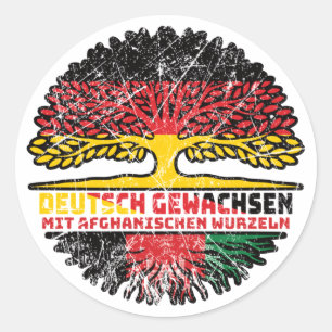 Afghanistan Deutsch Deutschland Baum Runder Aufkleber