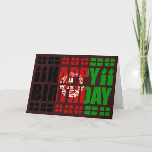Afghanistan Flag Birthday Card Karte (Vorderseite)