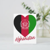 Afghanistan Flag Herz Postkarte (Stehend Vorderseite)