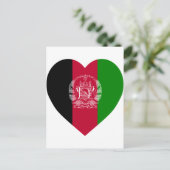 Afghanistan Flag Herz Postkarte (Stehend Vorderseite)