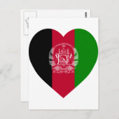 Afghanistan Flag Herz Postkarte (Vorne/Hinten)