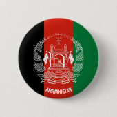 Afghanistan Flag Inschriftenaufschrift Schwarz Rot Button (Vorderseite)