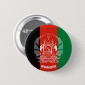 Afghanistan Flag Inschriftenaufschrift Schwarz Rot Button (Vorne & Hinten)