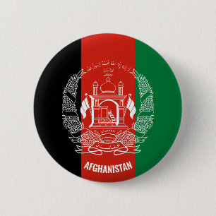 Afghanistan Flag Inschriftenaufschrift Schwarz Rot Button