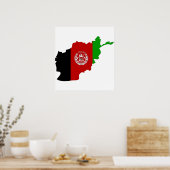 Afghanistan-Flag-Karte Poster (Küche)
