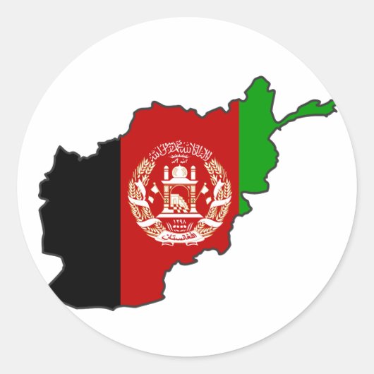 Afghanistan-Flag-Karte Runder Aufkleber (Vorderseite)