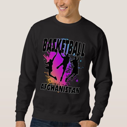 Afghanistan Flag  Love Playing Basketball  1 Sweatshirt (Vorderseite)