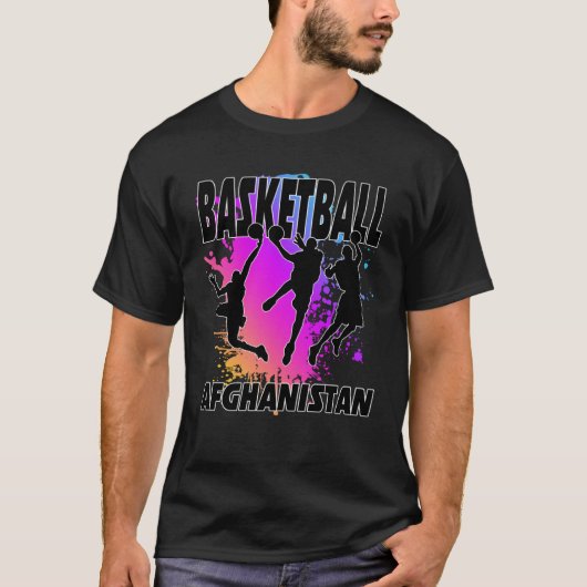 Afghanistan Flag Love Playing Basketball 1 T-Shirt (Vorderseite)