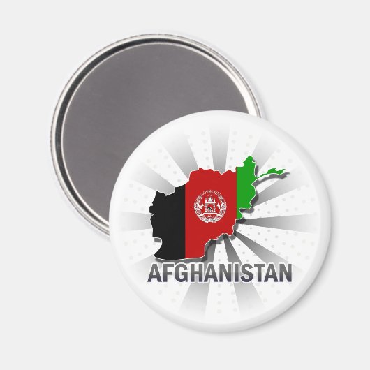 Afghanistan Flag Map 2.0 Magnet (Vorderseite/Rückseite)