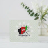 Afghanistan Flag Map 2.0 Postkarte (Stehend Vorderseite)
