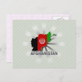 Afghanistan Flag Map 2.0 Postkarte (Vorne/Hinten)