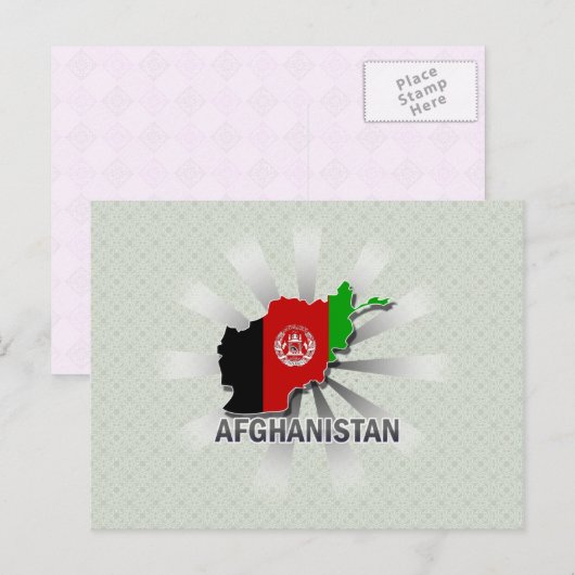 Afghanistan Flag Map 2.0 Postkarte (Vorne/Hinten)