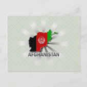 Afghanistan Flag Map 2.0 Postkarte (Vorderseite)