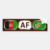 Afghanistan Flag Map Code Autoaufkleber (Vorne)
