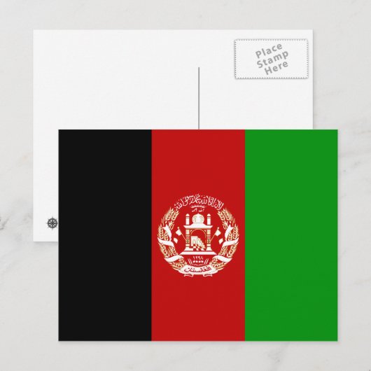 Afghanistan Flag Postkarte (Vorne/Hinten)