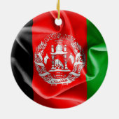 Afghanistan Flag Round Keramik Ornament (Hinten)