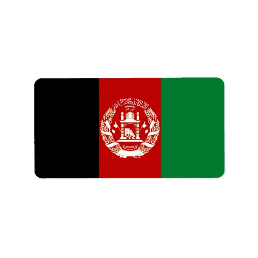 Afghanistan-Flagge Adressaufkleber (Vorne)