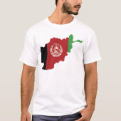 Afghanistan-Flagge auf Länderkarte T-Shirt (Vorderseite)