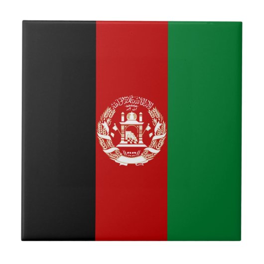 Afghanistan-Flagge Fliese (Vorderseite)