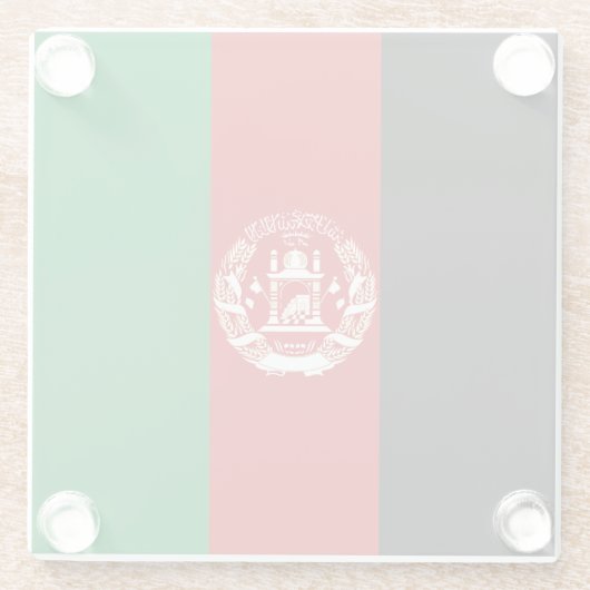 Afghanistan-Flagge Glasuntersetzer (Rückseite)
